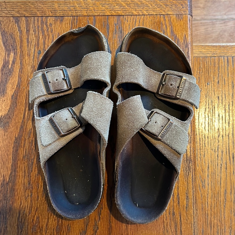 Brown suede Birkenstocks